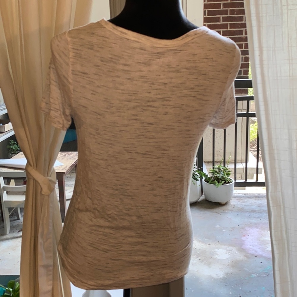 Merona white & gray shirt shortsleeve womens top soft cozy casual top XS​​ - Picture 4 of 7